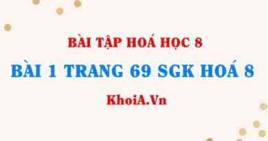 Bài 1 trang 69 SGK Hóa 8: Công thức tỉ khối của chất khí, của khí A đối với không khí, của khí A đối với khí B
